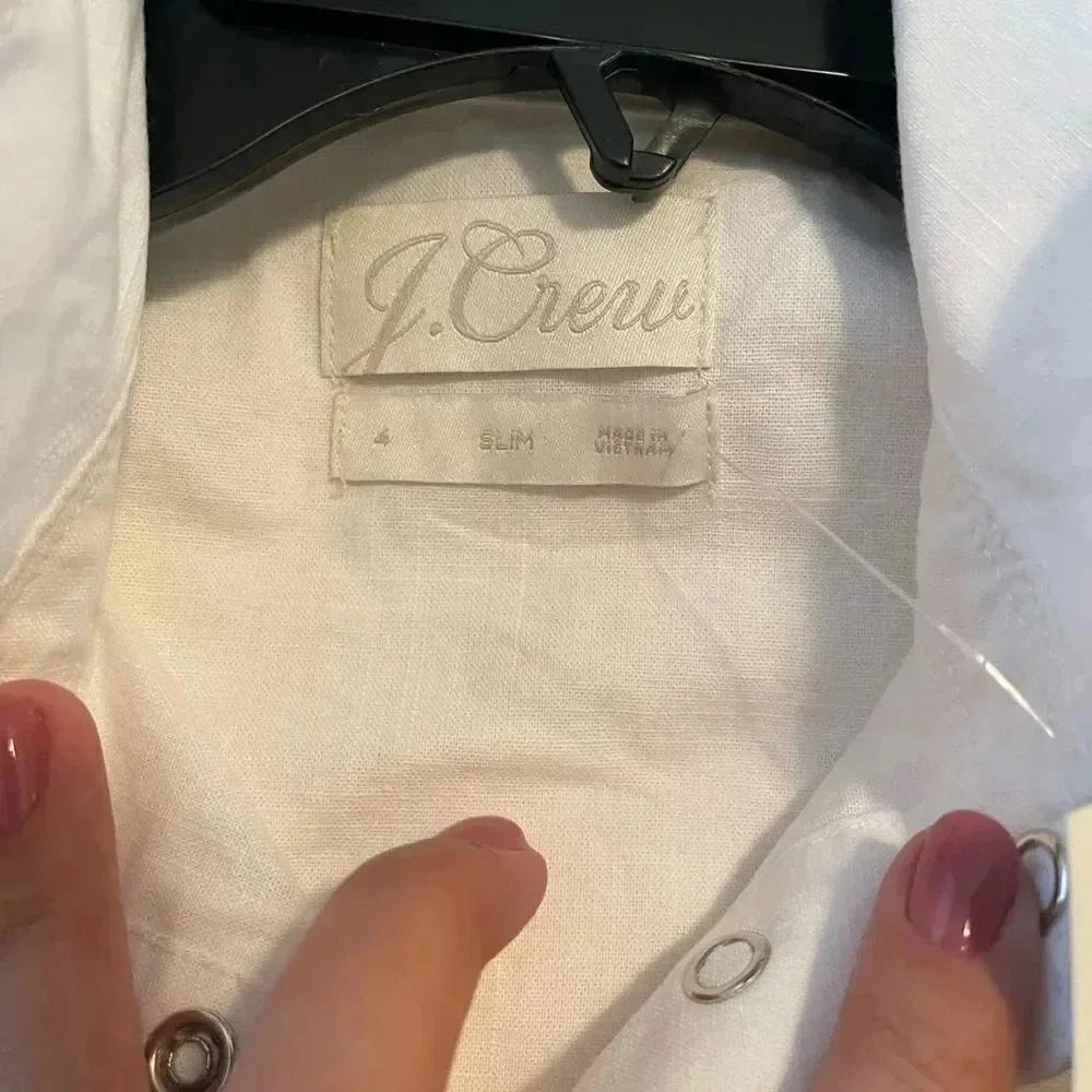 J.Crew new with tags white western button down - Picture 6 of 7